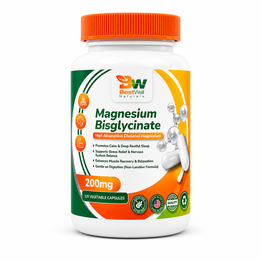 2 Frascos de Magnesium Bisglycinate 200 mg – 120 Vegetable Capsules