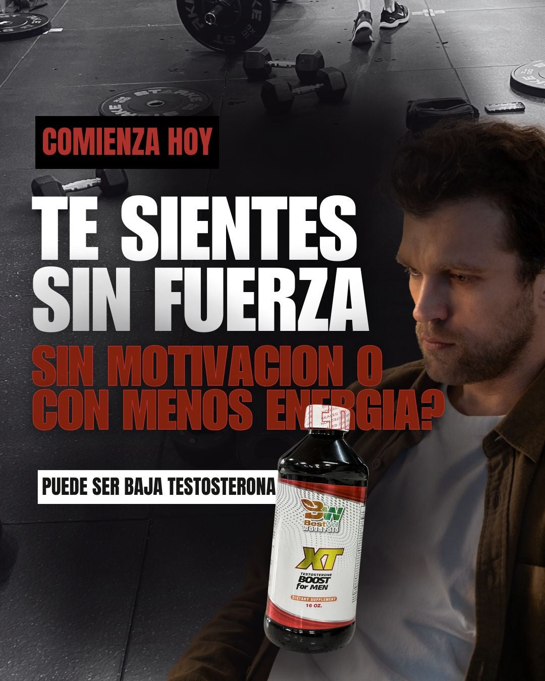 Testosterona Natural XT para Hombres | Energía y Vitalidad Masculina – 16 oz