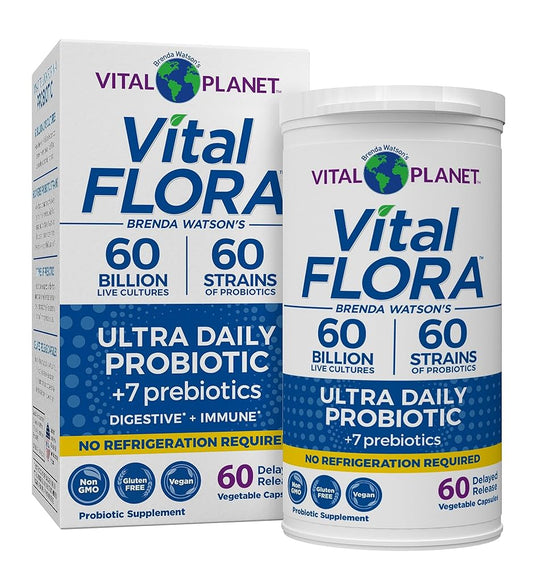 Vital Planet PRO 60 Billion 60 Strains Ultra Daily Probiotic + Prebiotics 30vc (No Refrigeration Required)