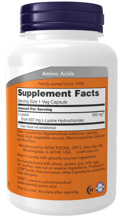Lysine 500mg 100 caps