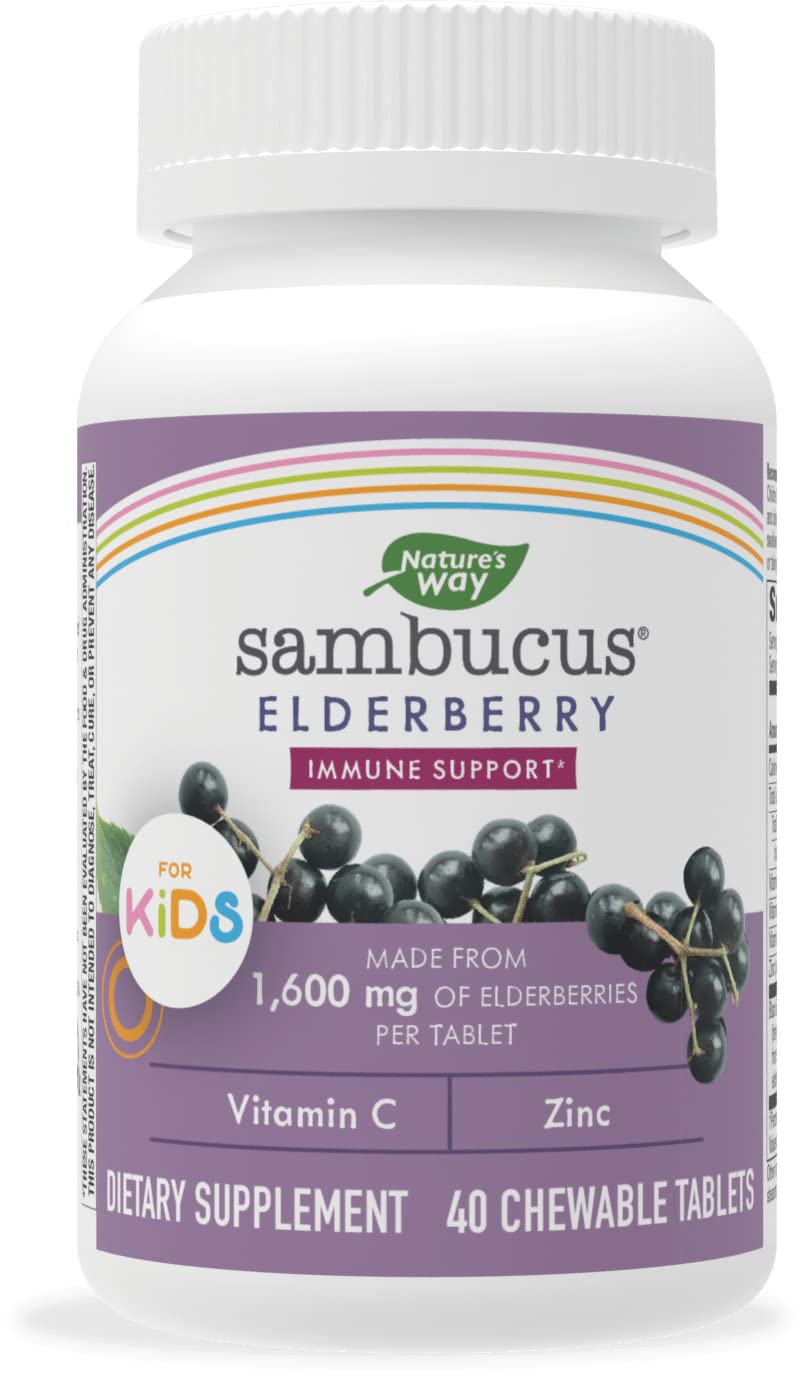 Nature's Way Sambucus For Kids 40 Chew Tablets