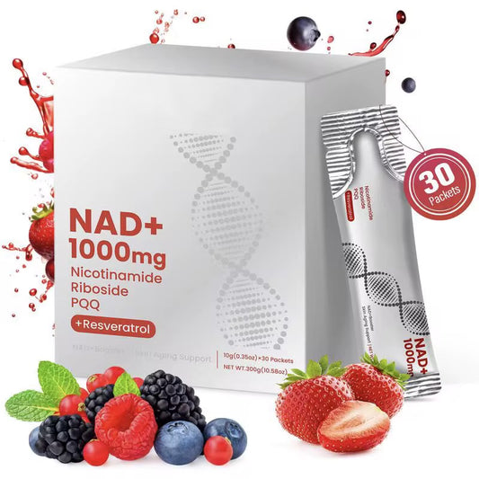 🧬 NAD+ 1000 mg con Nicotinamide Riboside, PQQ y Resveratrol – 30 Sobres