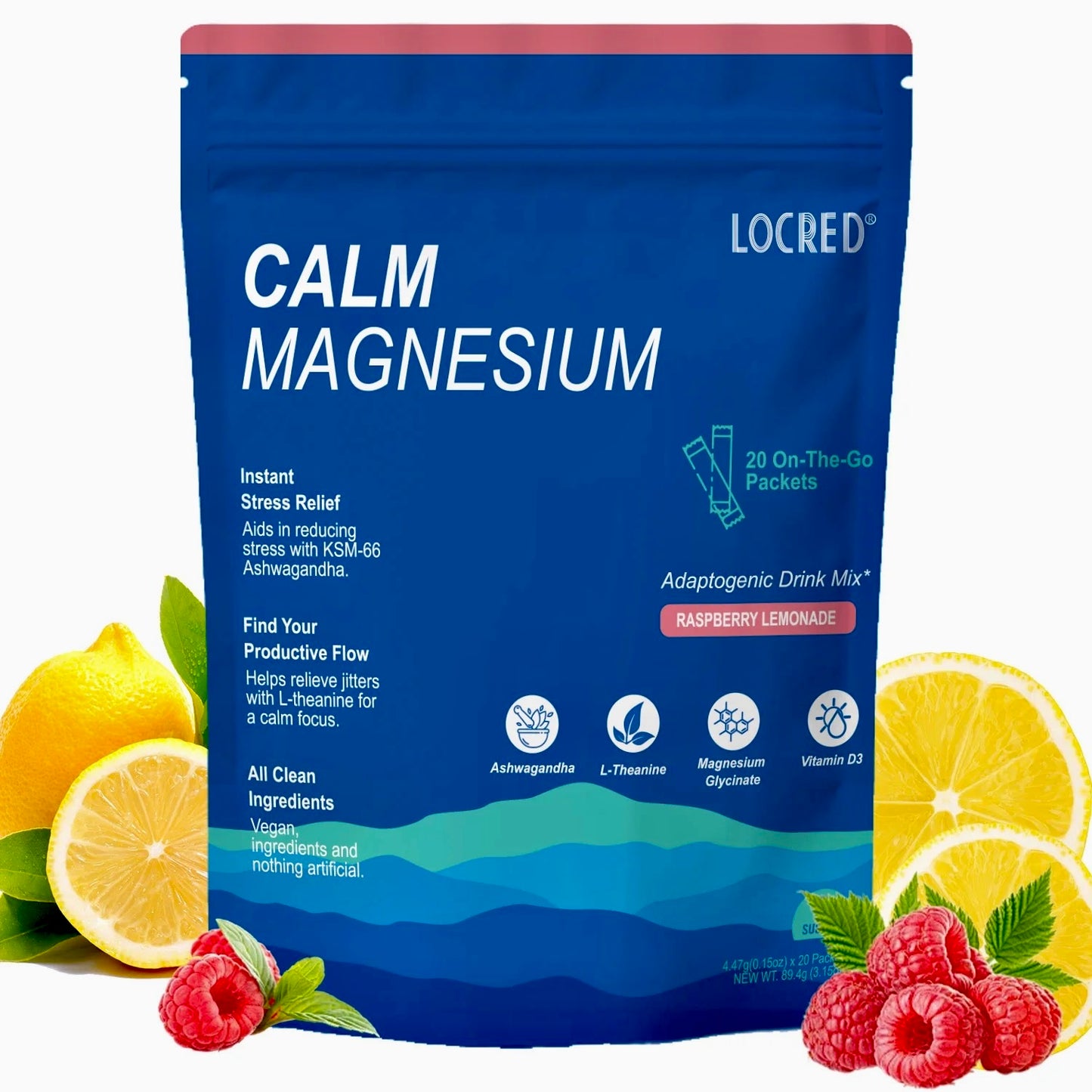 Locred CalmMagnesium – Bebida Natural Relajante con Magnesio Glicinato y Adaptógenos