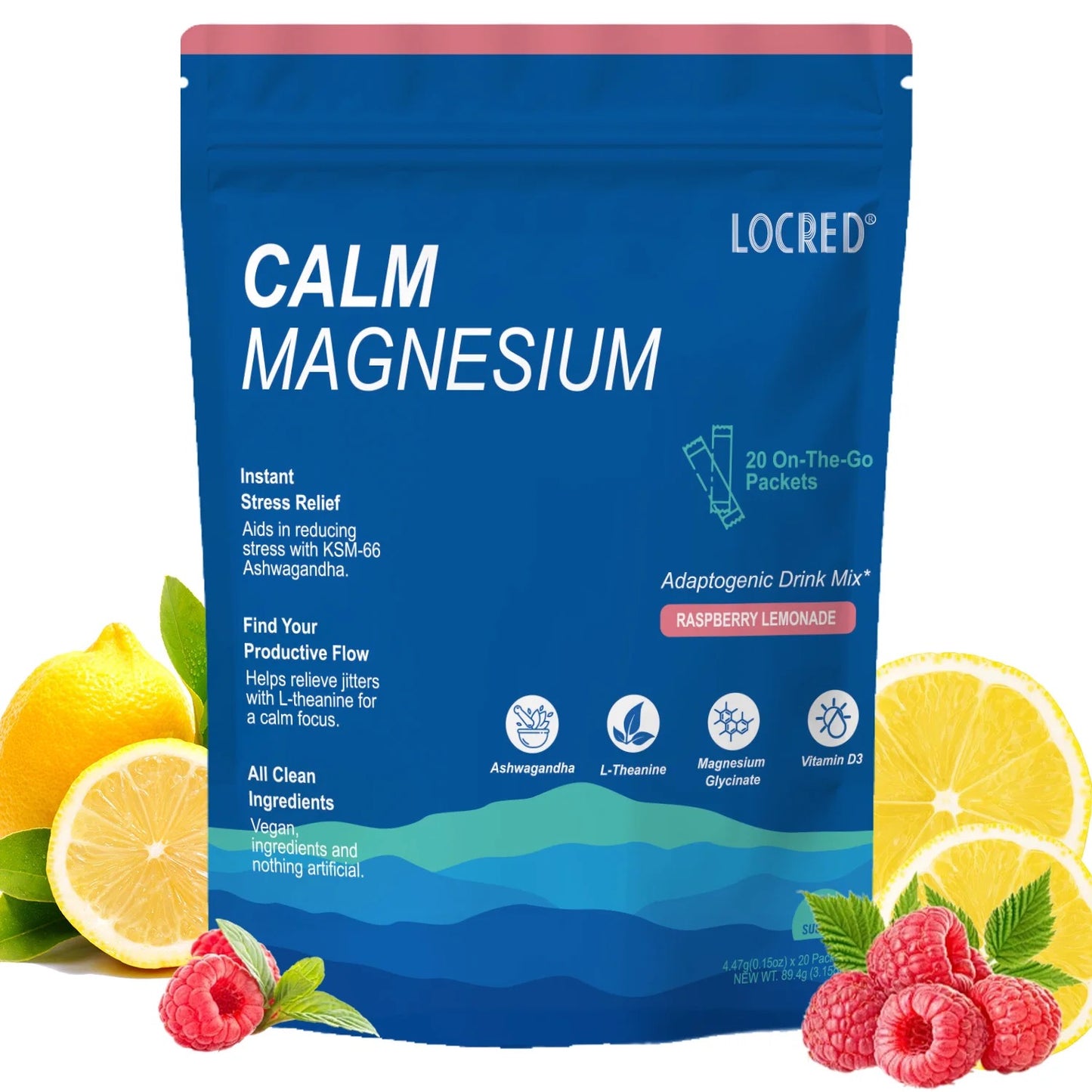 Locred CalmMagnesium – Bebida Natural Relajante con Magnesio Glicinato y Adaptógenos