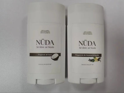 Desodorante Natural NÜDA – Fragancias Coco & Coco Vainilla (2.65 oz)