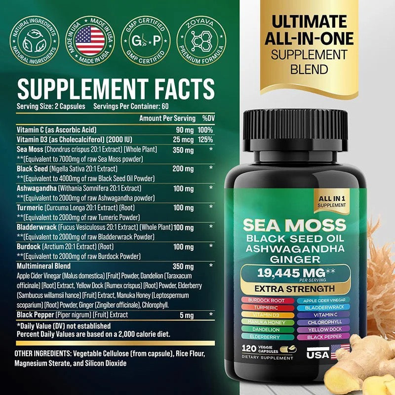 Sea Moss Extra Strength – 19,445 mg por porción | Fórmula 16 en 1