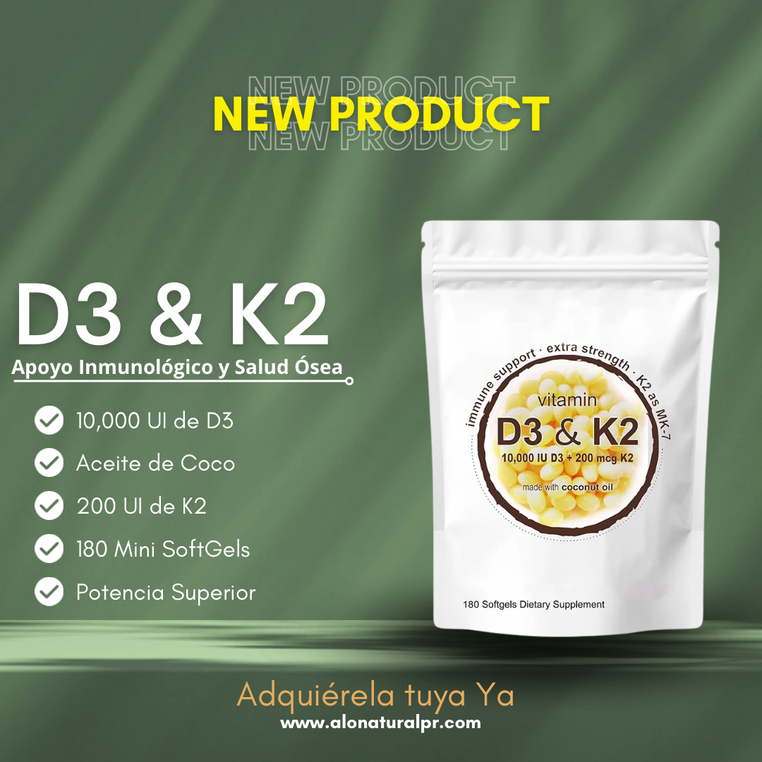 Vitamina D3 y K2 con Aceite de Coco