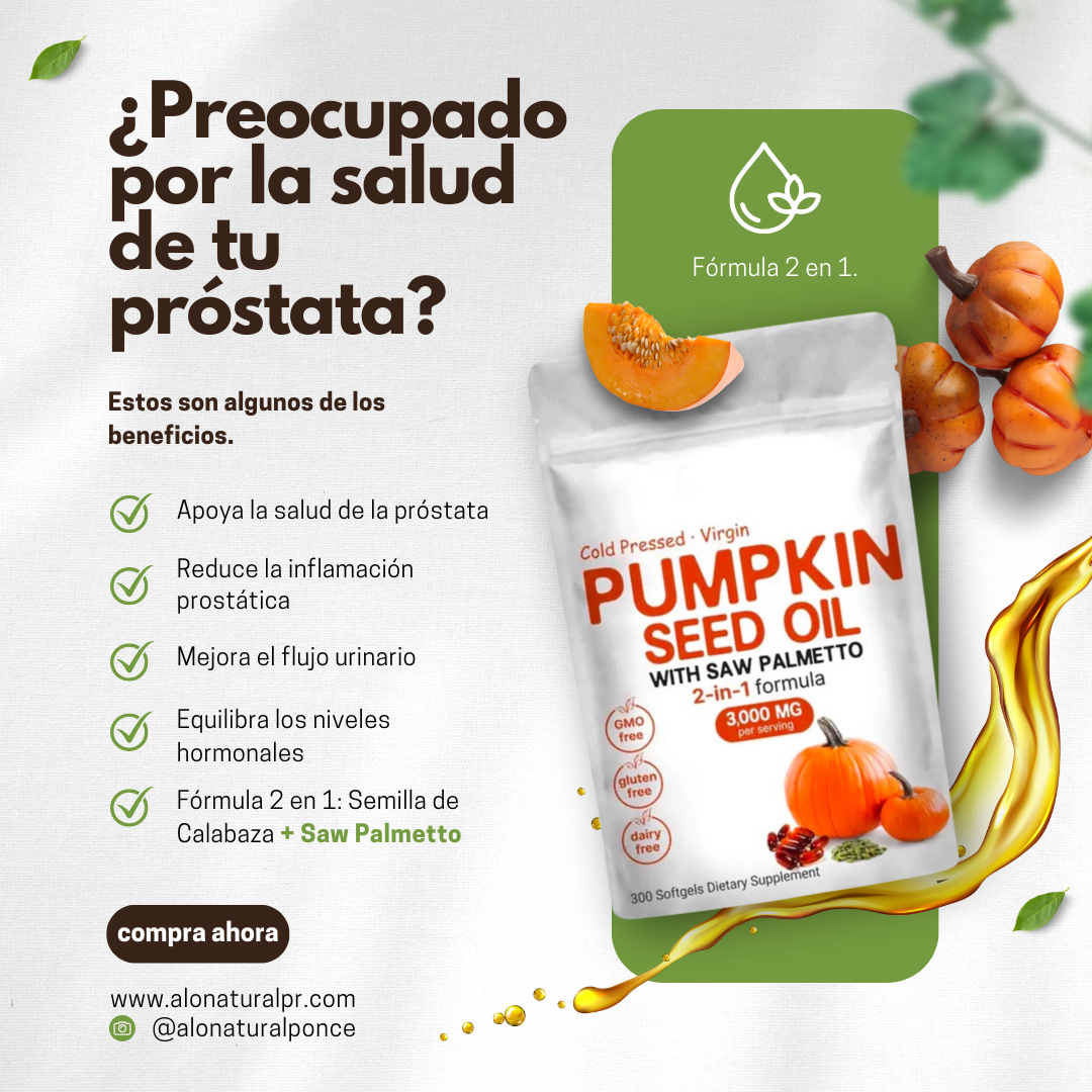 Pumpkin Seed Oil 2-in-1 Formula with Saw Palmetto – 3000 mg por porción