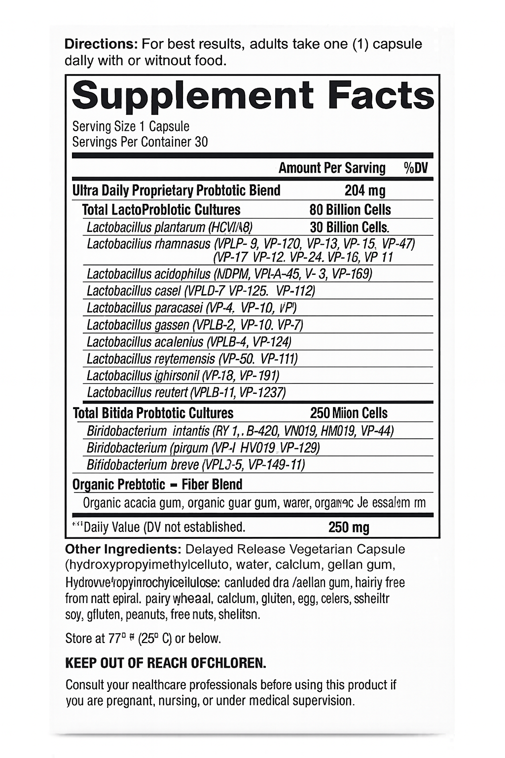 Vital Planet  PRO 60 Billion 60 Strains Ultra Daily Probiotic + Prebiotics 30vc (No Refrigeration Required)