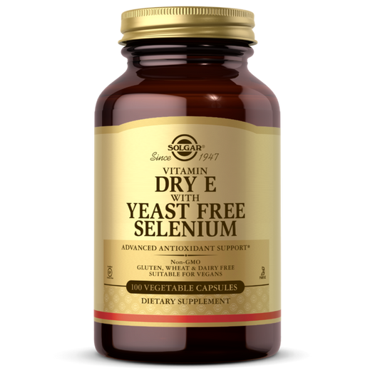Solgar Vitamin Dry E with Yeast Free Selenium 100vc