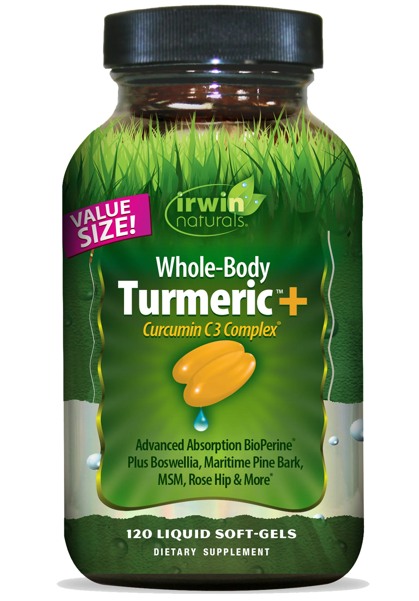 Whole Body Tumeric 120 ct value size irwin naturals