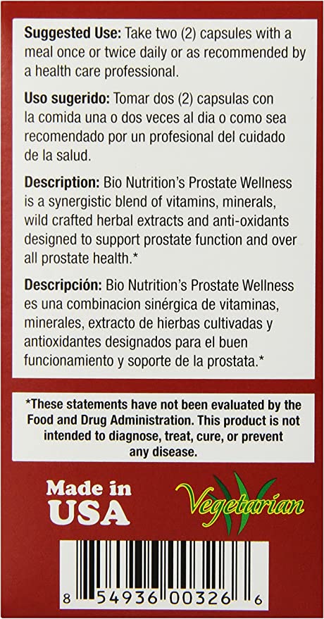 Bio Nutrition Prostate Wellness 60vc