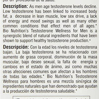 Bio Nutrition Testosterone Wellness 60tb